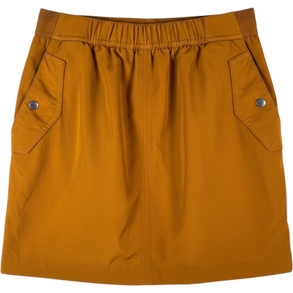 Athleta Mustard Yellow Utility Skirt Size 6 Elastic Waist Cargo Pockets Travel